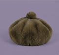 Béret femme fourrure marron – Béret chaud hiver style peintre vintage