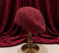 Béret Femme Rouge Foncé en Acrylique – Bonnet Tricoté Léger Style Français