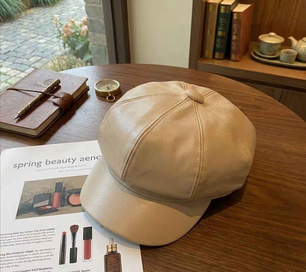 Casquette de peintre beige femme – Accessoire automne hiver vintage et élégant