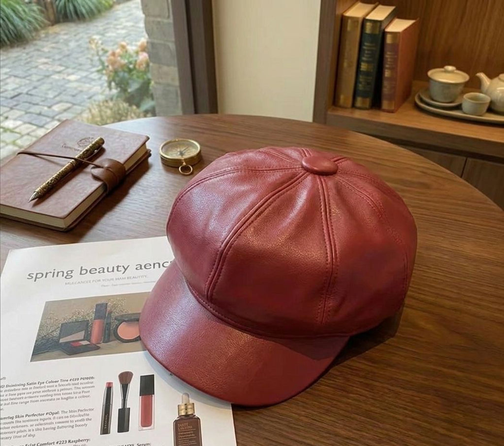 Casquette de peintre rouge femme – Accessoire automne hiver vintage et élégant