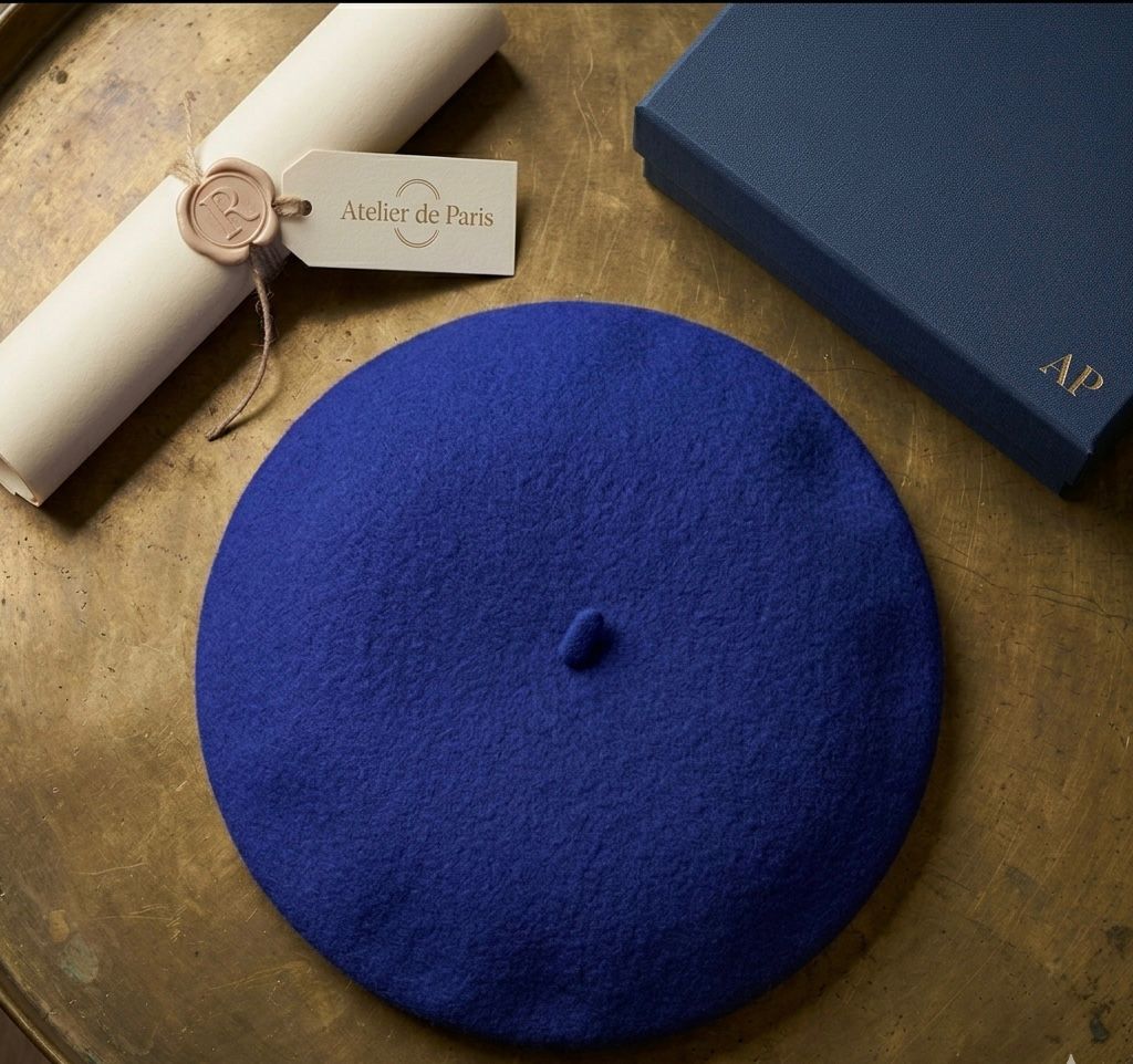Béret hiver femme bleu profond