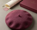 Béret laine hiver femme rouge rosé