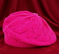 Béret femme tricoté en acrylique – Rose fuchsia – Tendance pop