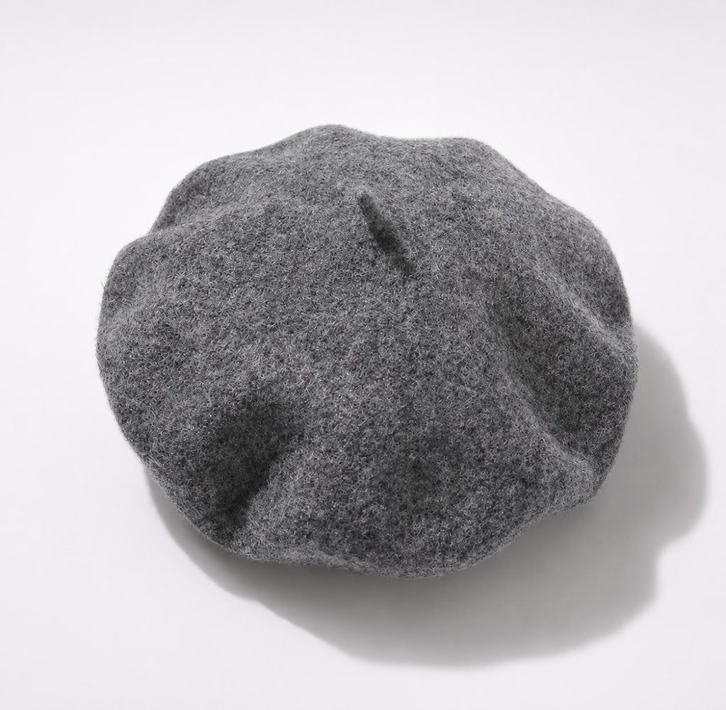 Béret Femme en Laine Gris – Chapeau Français Chaud Automne Hiver