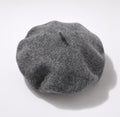 Béret Femme en Laine Gris – Chapeau Français Chaud Automne Hiver