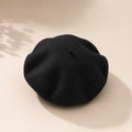 Béret Femme en Laine Noir – Chapeau Français Chaud Automne Hiver