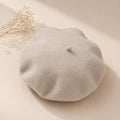 Béret Femme en Laine Blanc Crème – Chapeau Français Chic Hiver