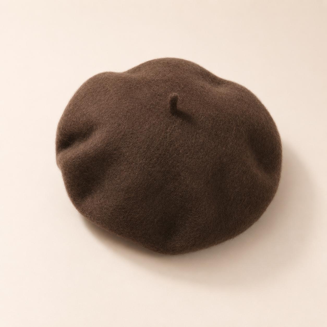 Béret Femme en Laine Marron Café – Chapeau Chaud Style Français