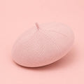 Casquette Béret Femme Coton Tricoté Rose – Chapeau Léger Style Chic
