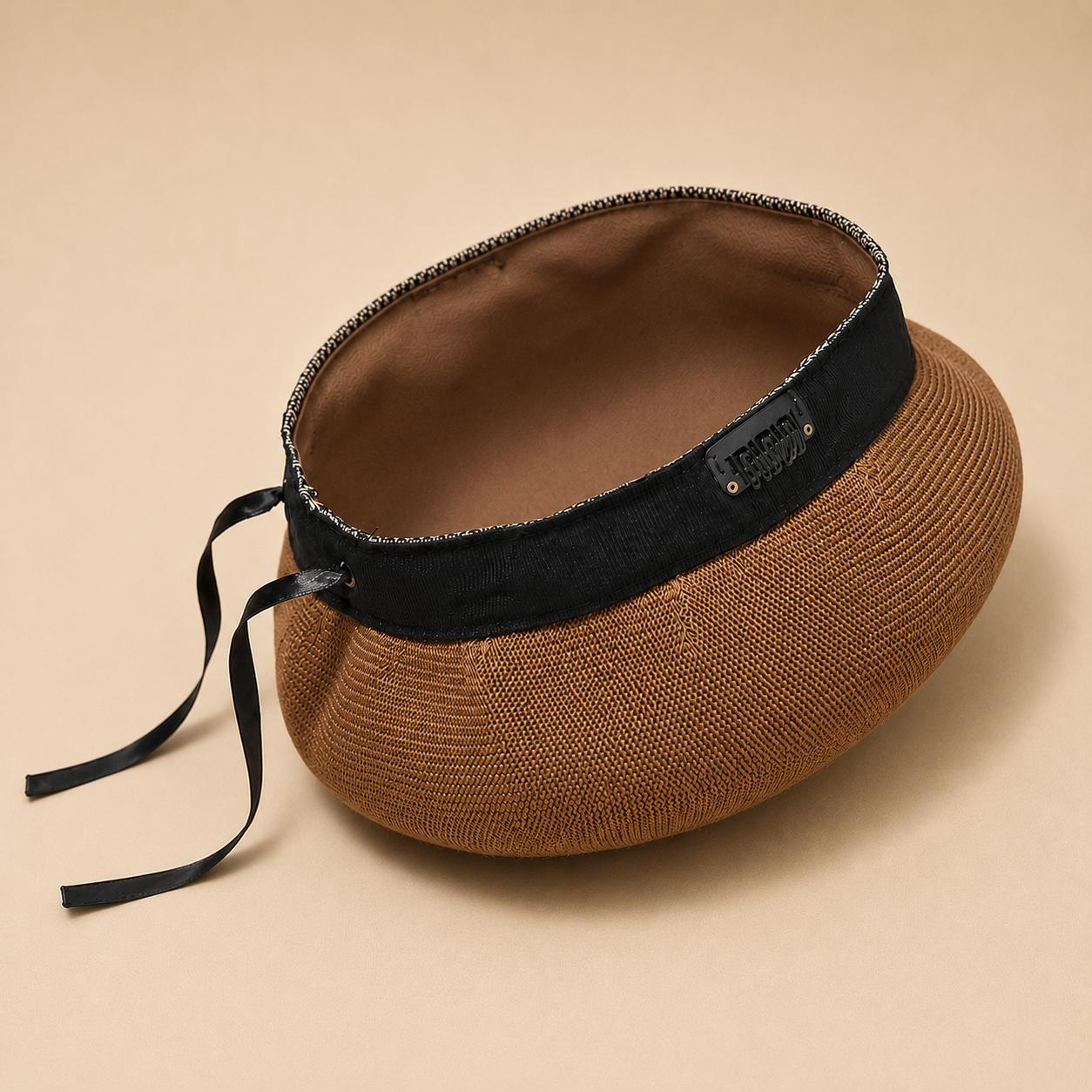 Casquette Béret Femme Coton Tricoté Brun – Casquette Plate Vintage Sophia