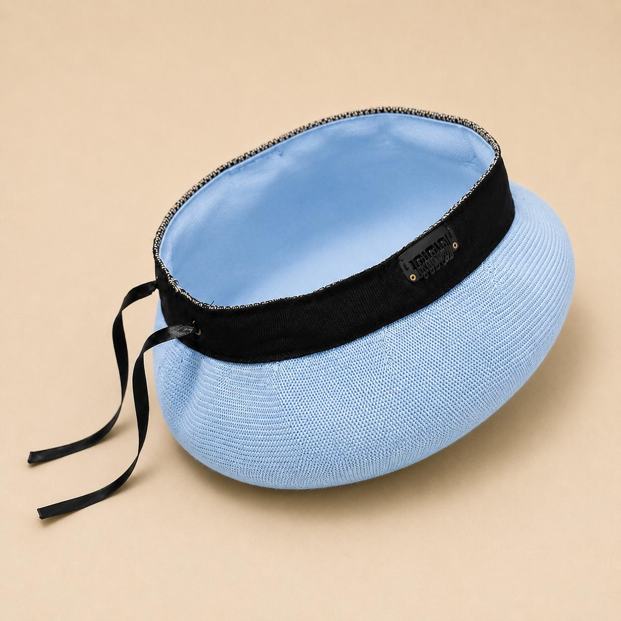 Casquette Béret Femme Coton Tricoté Bleu – Chapeau d’Été Style Artiste