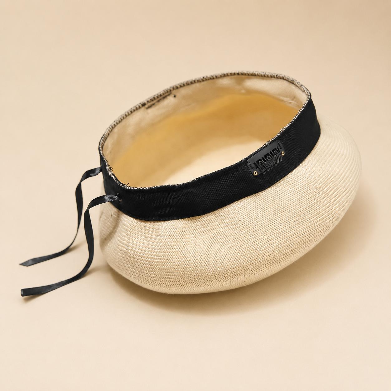 Casquette Béret Femme Coton Tricoté Beige – Chapeau Peintre d’Été Sophia