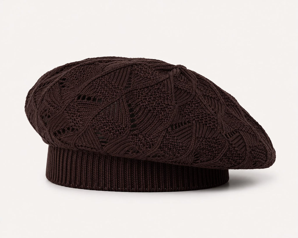 Béret Femme Café | Tricot Acrylique