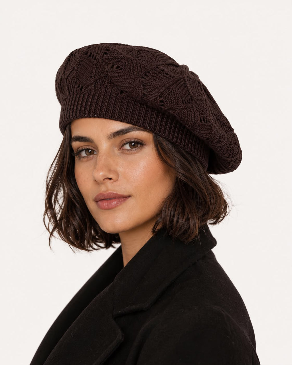 Béret Femme Café | Tricot Acrylique