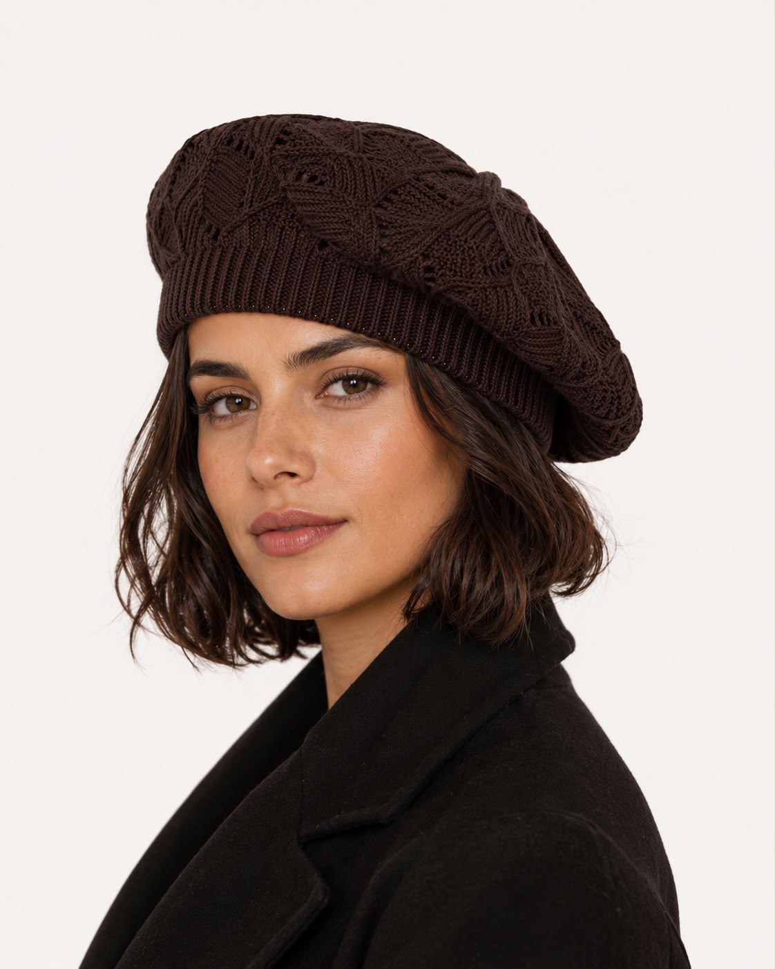Béret Femme Café | Tricot Acrylique
