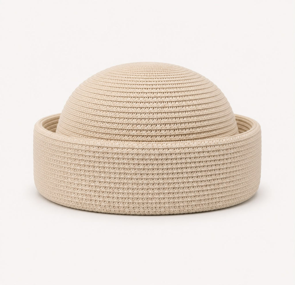 Béret d’Été Pillbox Tressé – Blanc