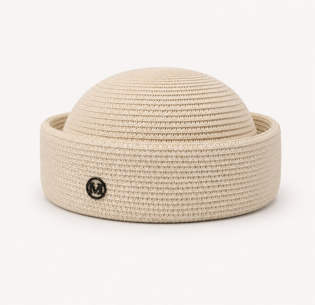 Béret d’Été Pillbox Tressé – Blanc