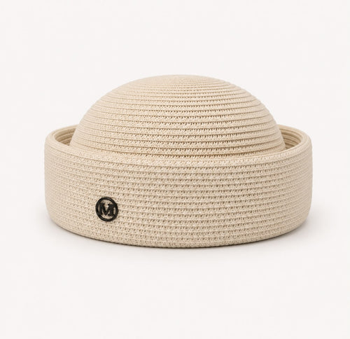 Béret d’Été Pillbox Tressé – Blanc