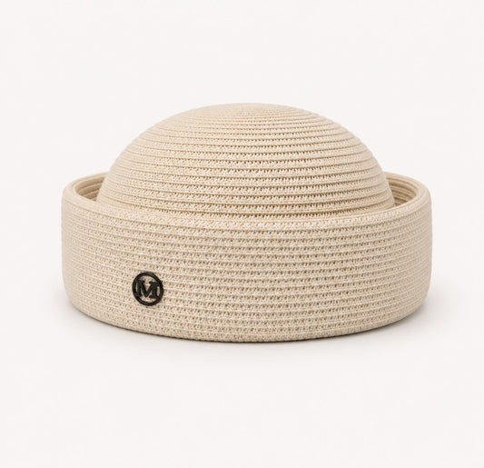 Béret d’Été Pillbox Tressé – Blanc