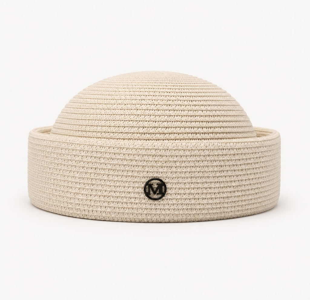Béret d’Été Pillbox Tressé – Blanc