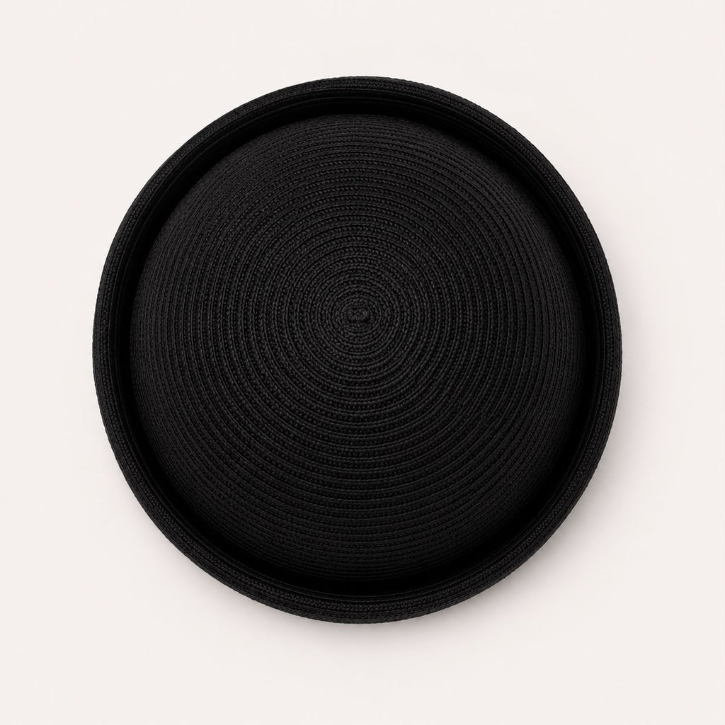 Béret d’Été Pillbox Tressé – Noir