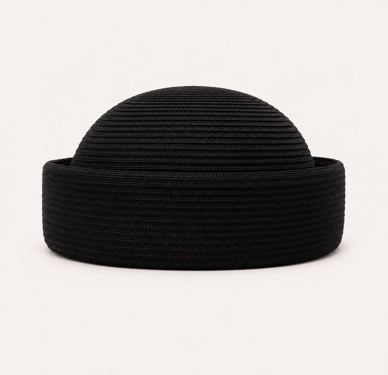 Béret d’Été Pillbox Tressé – Noir