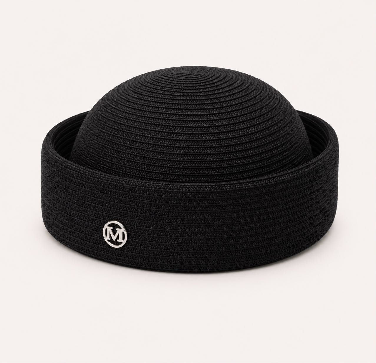 Béret d’Été Pillbox Tressé – Noir