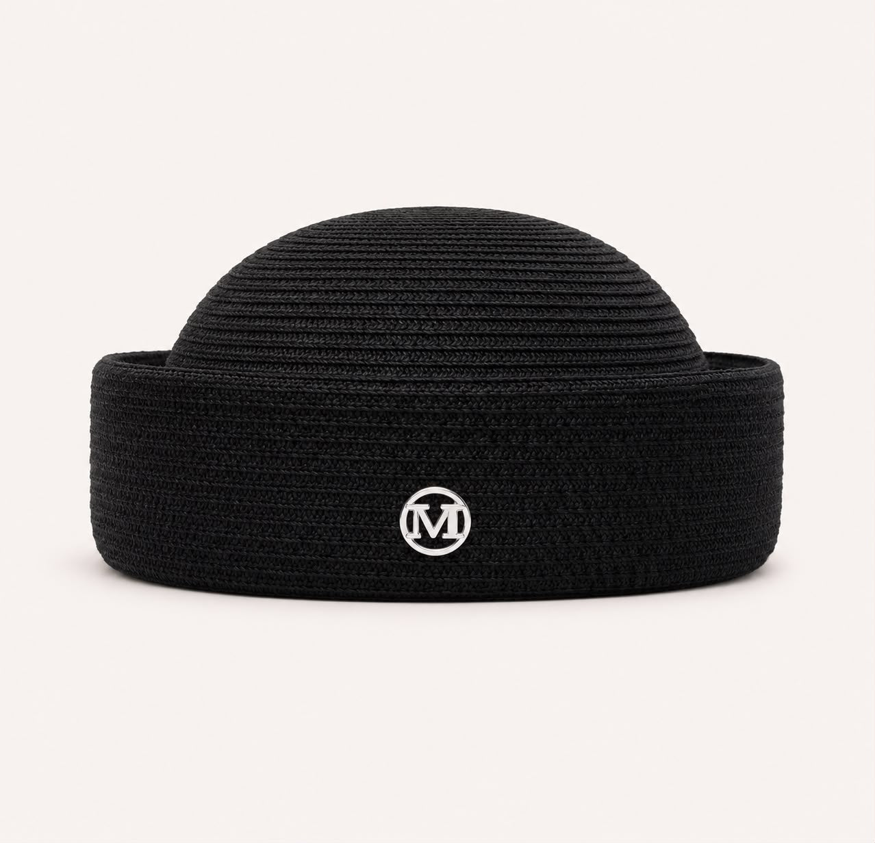 Béret d’Été Pillbox Tressé – Noir
