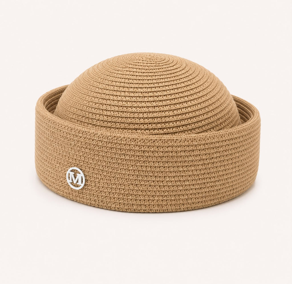 Béret d’Été Pillbox Tressé – Kaki