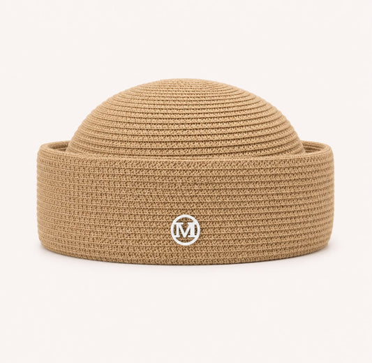 Béret d’Été Pillbox Tressé – Kaki
