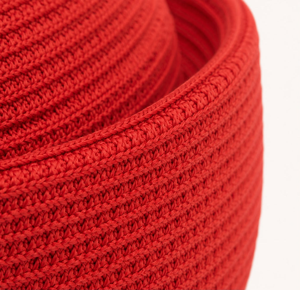 Béret d’Été Pillbox Tressé – Rouge