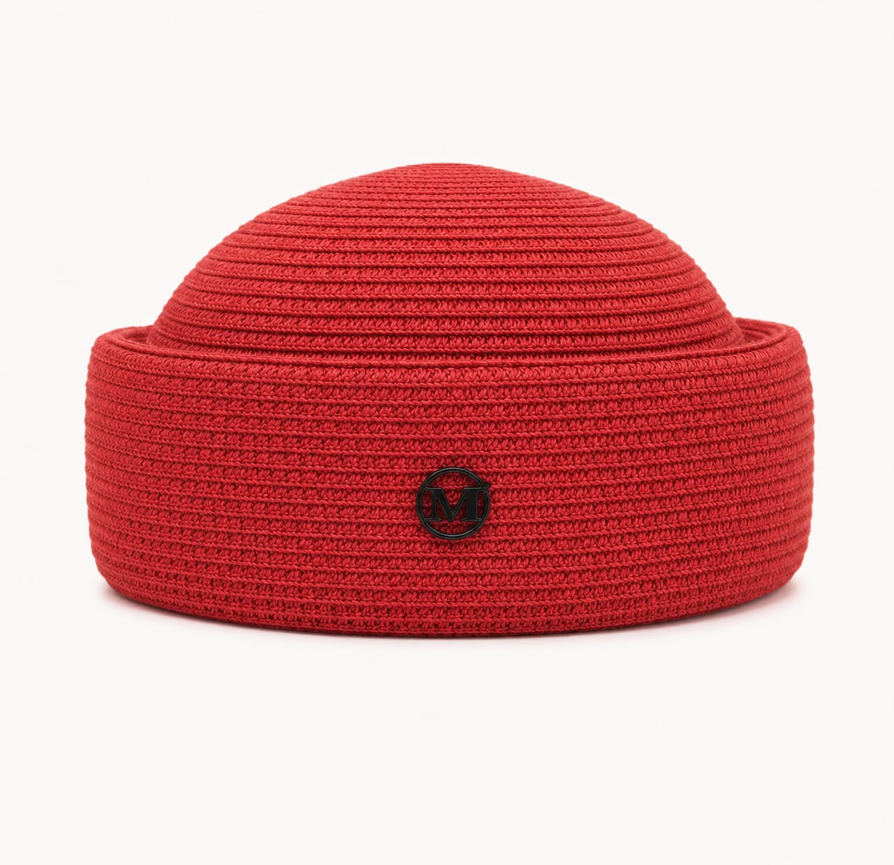 Béret d’Été Pillbox Tressé – Rouge