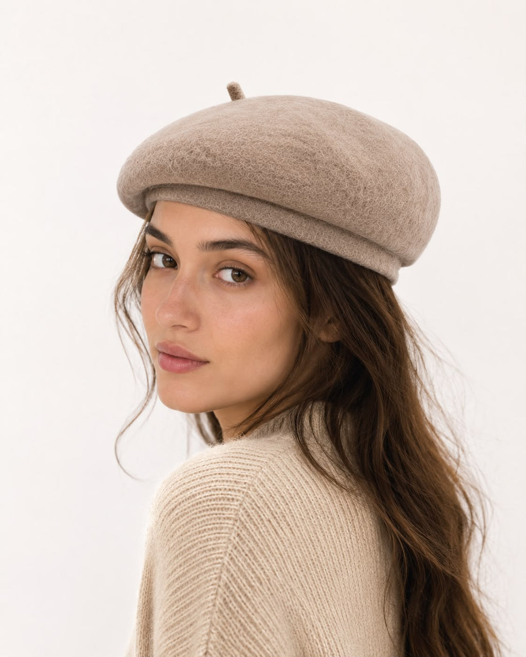 Béret Femme Éloïse – Camel Chiné
