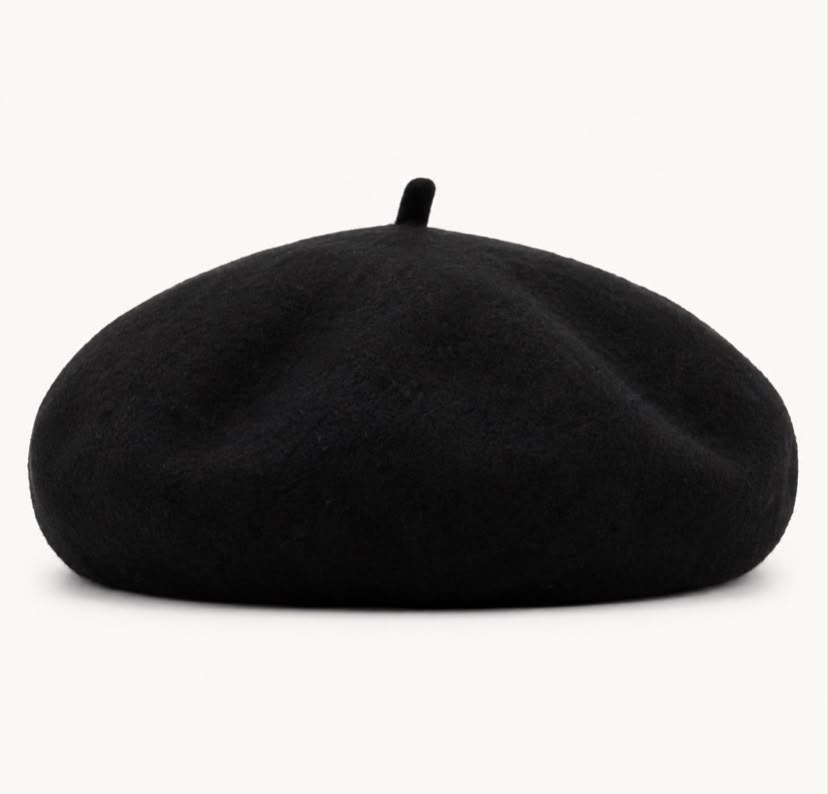 Béret femme en laine noir – Style français