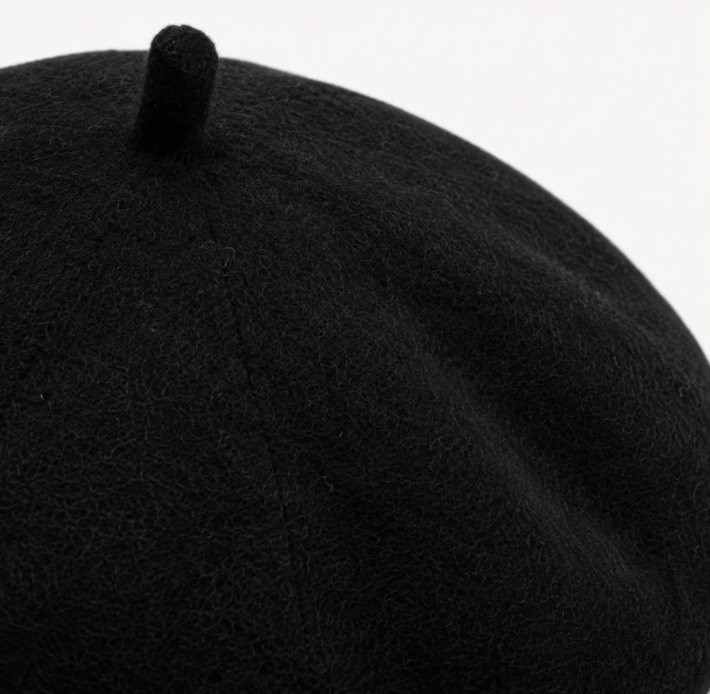 Béret femme en laine noir – Style français