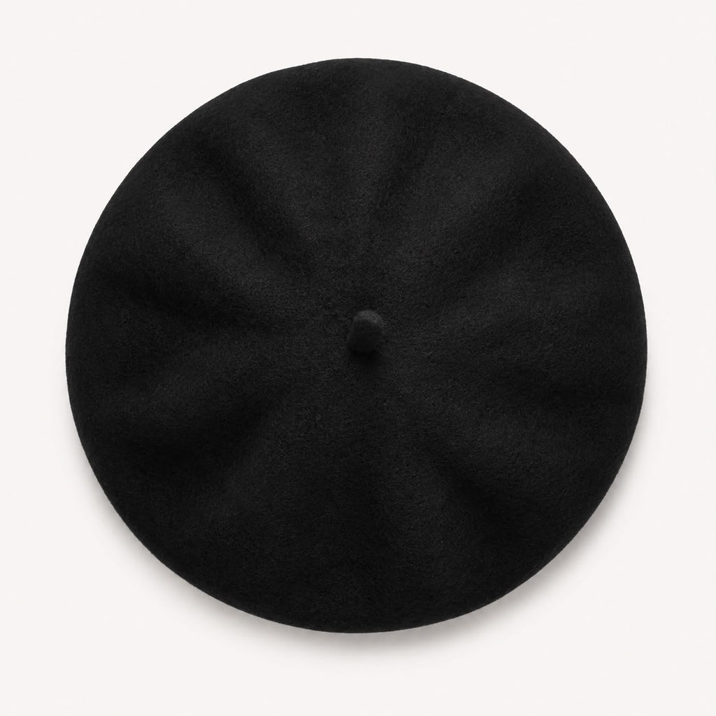 Béret femme en laine noir – Style français