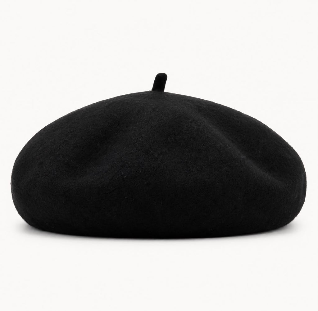 Béret femme en laine noir – Style français