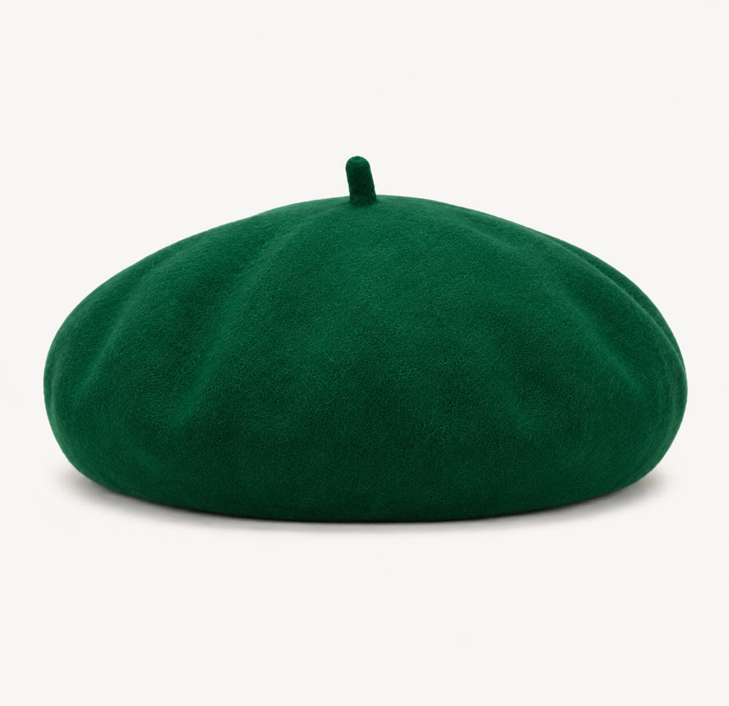Béret femme en laine vert – Style français