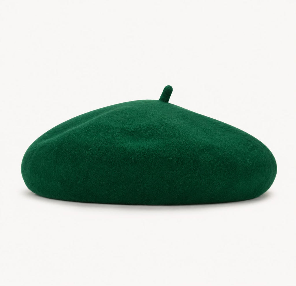 Béret femme en laine vert – Style français