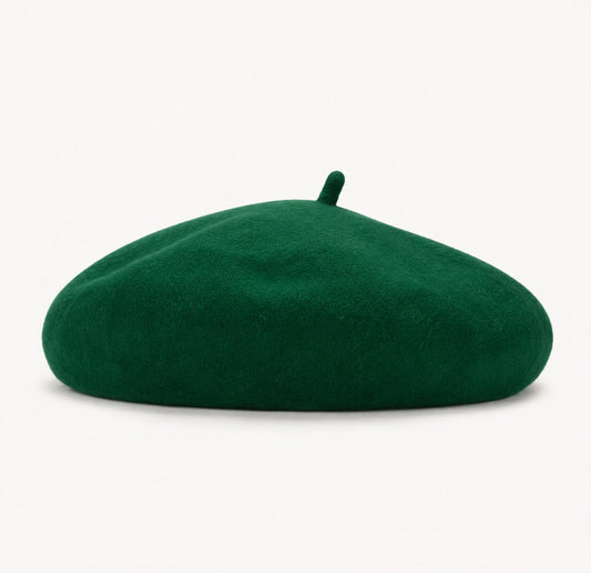 Béret femme en laine vert – Style français