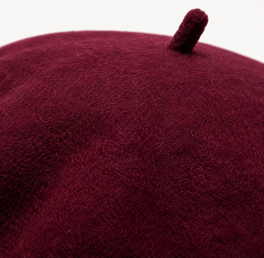 Béret femme en laine bordeaux – Style français