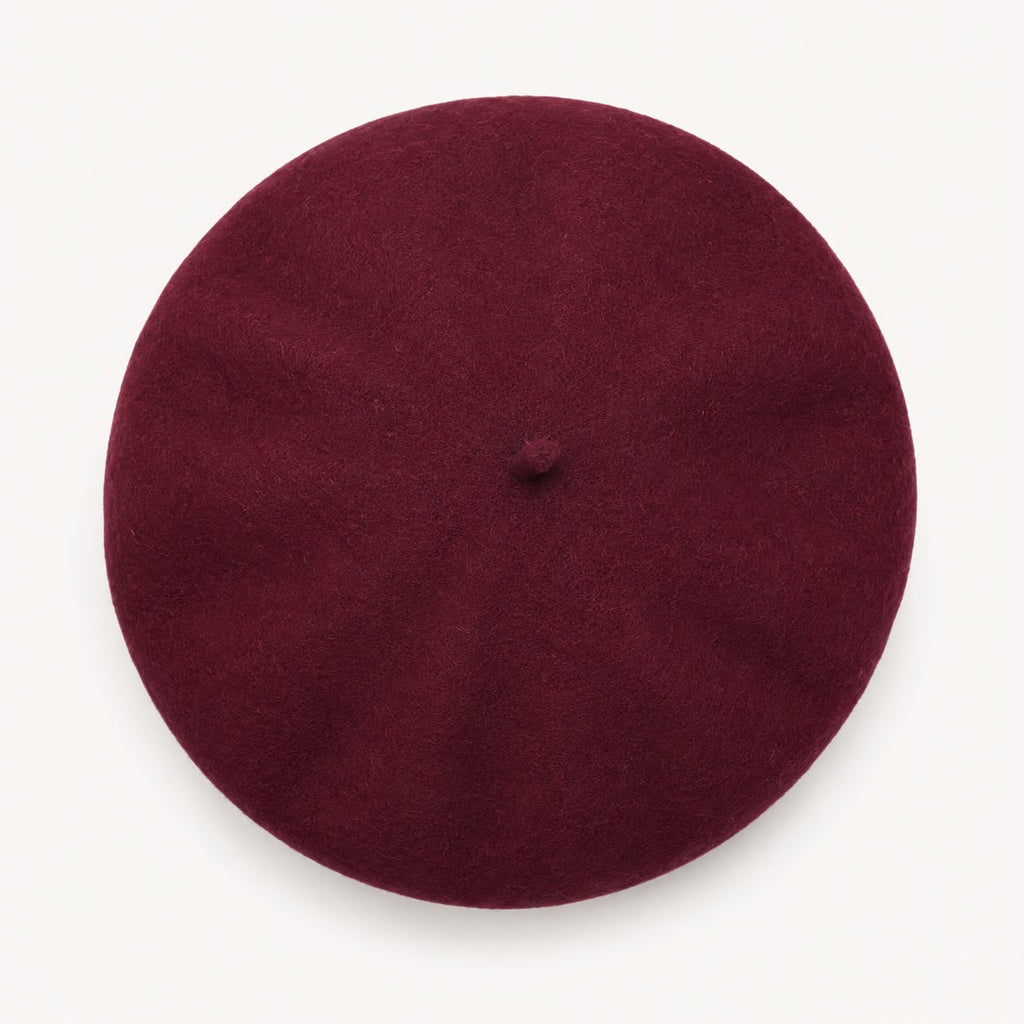 Béret femme en laine bordeaux – Style français