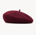 Béret femme en laine bordeaux – Style français