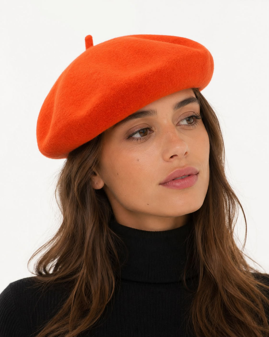 Béret femme en laine orange – Style français