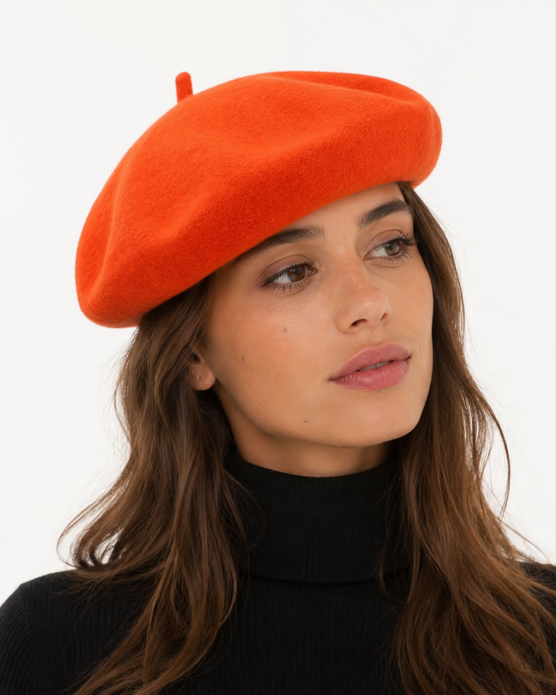 Béret femme en laine orange – Style français