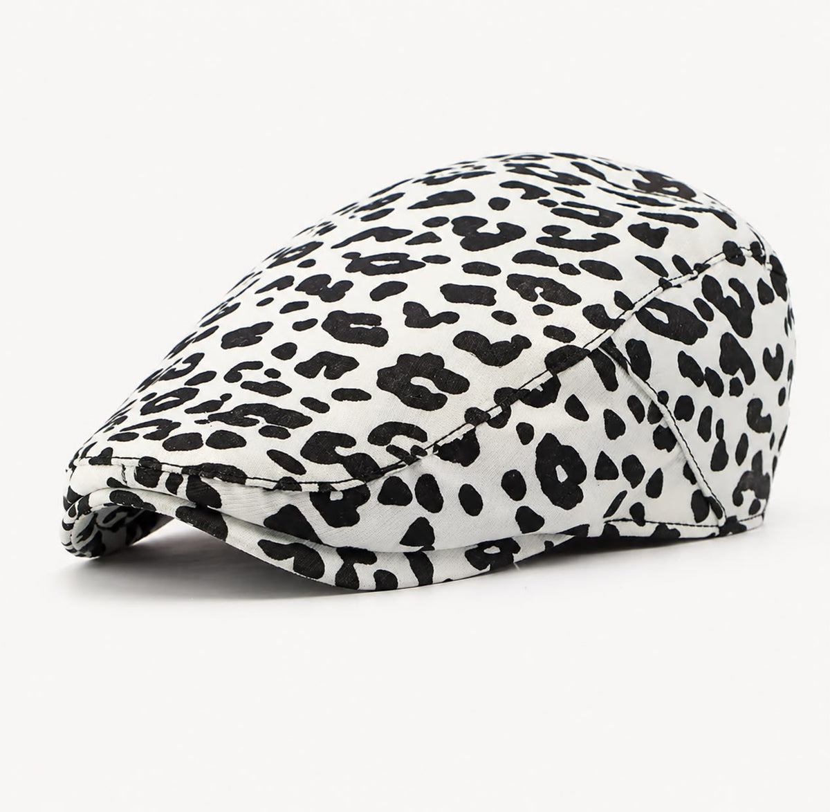 Casquette plate Montmartre – Léopard ivoire