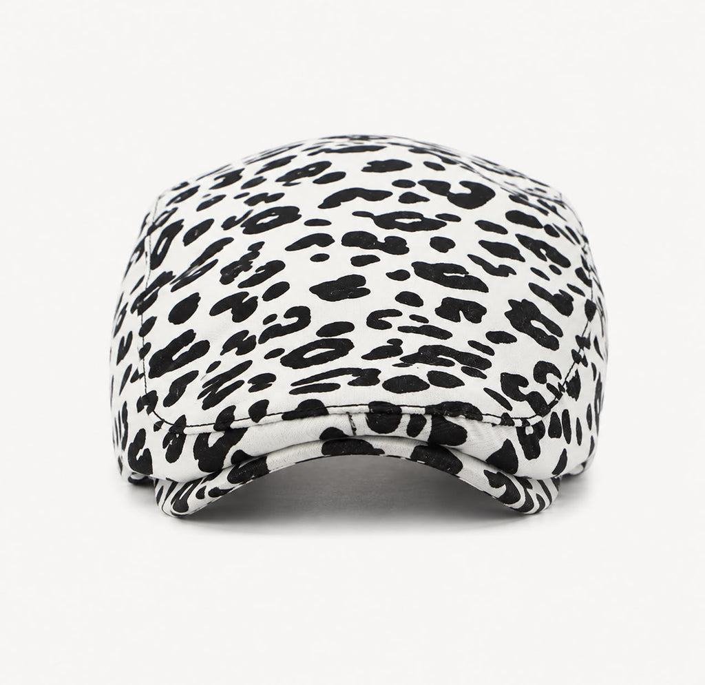 Casquette plate Montmartre – Léopard ivoire