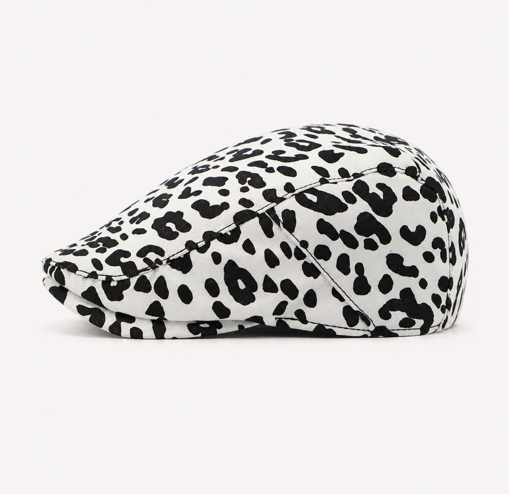 Casquette plate Montmartre – Léopard ivoire