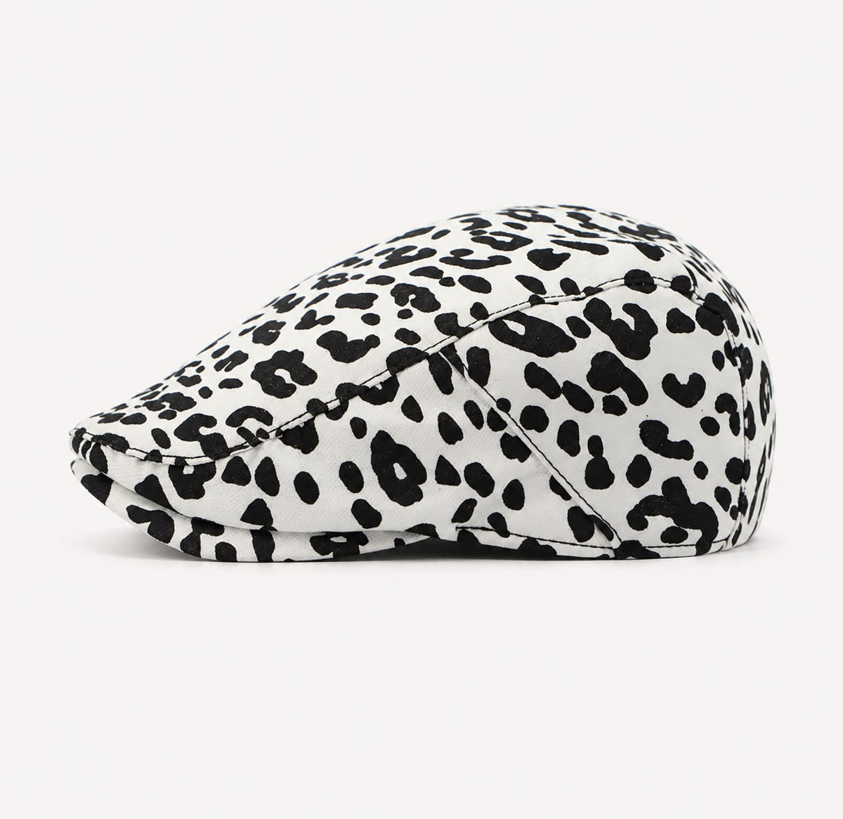 Casquette plate Montmartre – Léopard ivoire