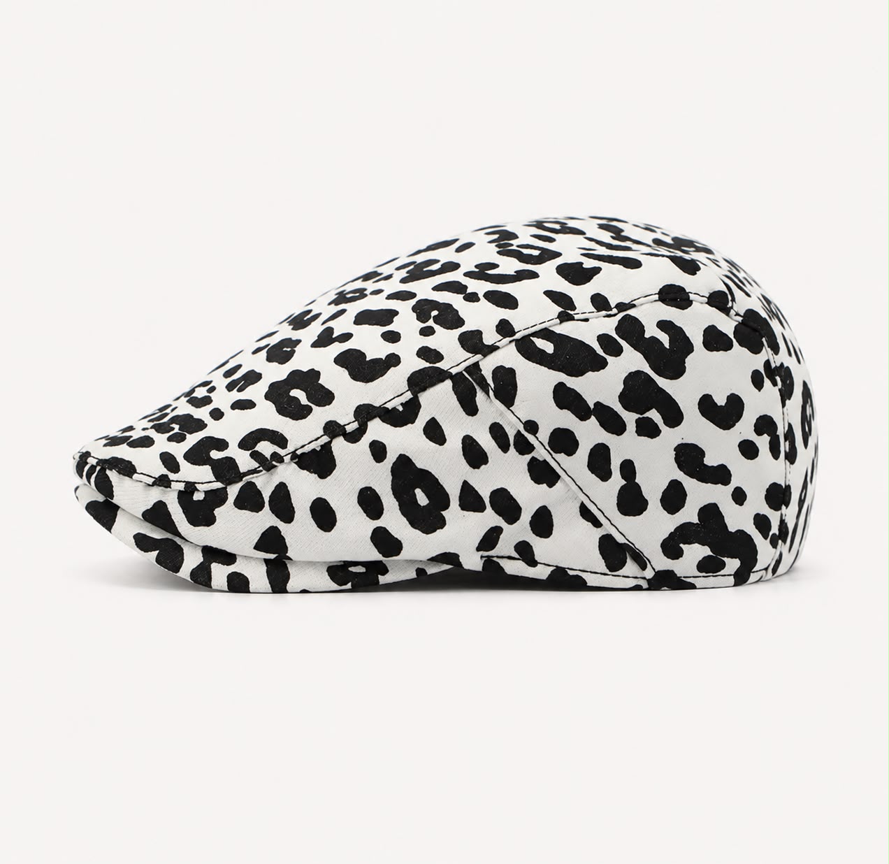 Casquette plate Montmartre – Léopard ivoire